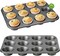 Muffin Pan for Baking – 12-Cup Nonstick Cupcake Tin, 2-Pack Carbon Steel Bakeware Set, Premium Cheesecake & Cup Cake Trays, Dishwasher Safe
